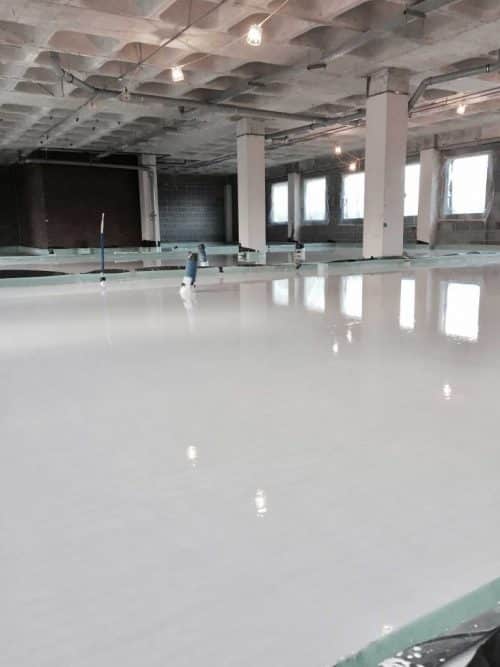 Wet Liquid Screed - large warehouse