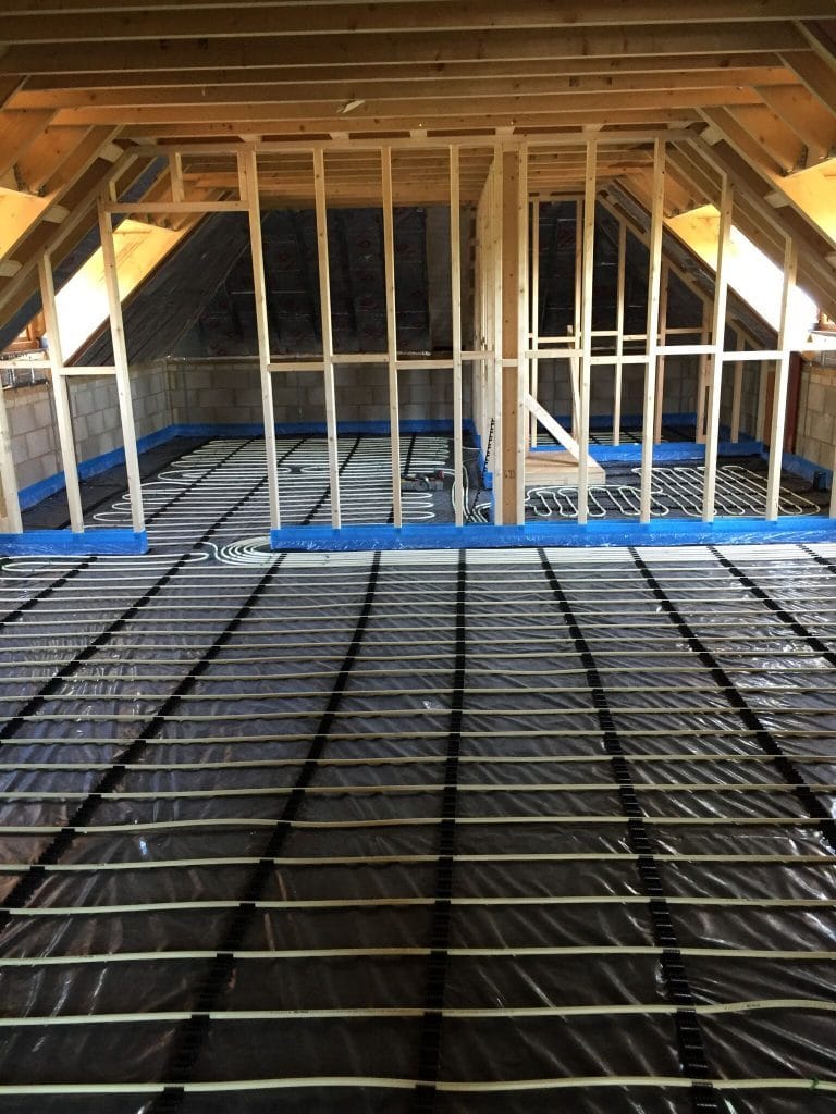 Underfloor Heating Pipes installation - loft conversion
