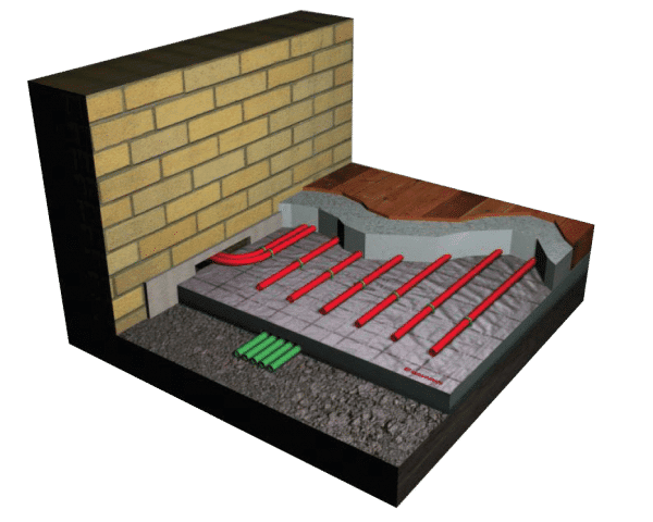 Underfloor Heating Cross Section diagram