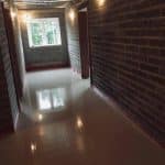 Finished Hallway liquid screed drying time - red skirting boards