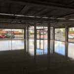 Screeded Floor fully complete - glass walls showroom