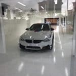 Screeded floor complete and dry holding a BMW - car showroom