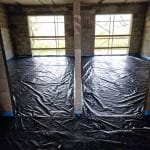 Before Screed Installation - black flooring cover - 2 rooms