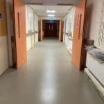 Screeded Hallway drying process - hospital hallway