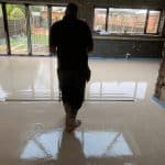 Smoothing Floor Screed process - kitchen extension - one gentleman