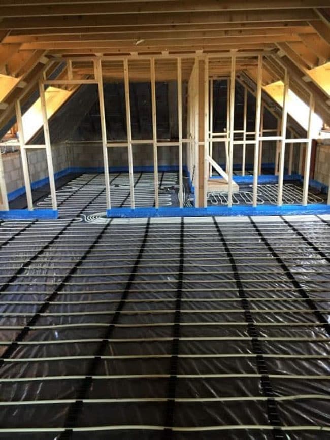 underfloor heating installation complete - loft conversion