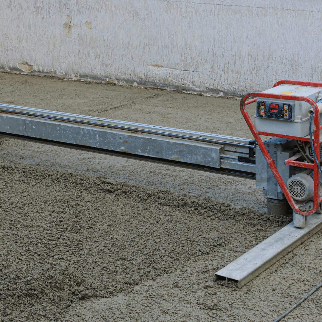 Sand and cement floor screeds being applied by leading UK contractor GM Floor Screeds